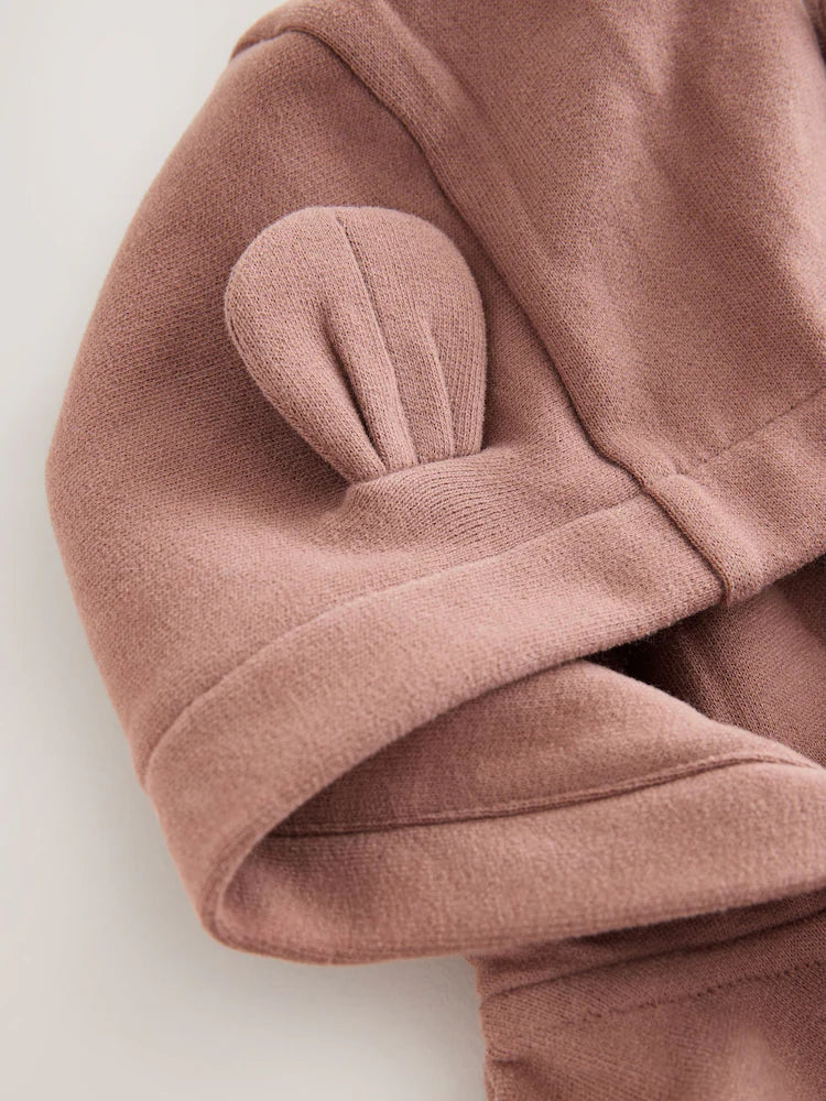 Mocha Brown Zip Through Hoodie