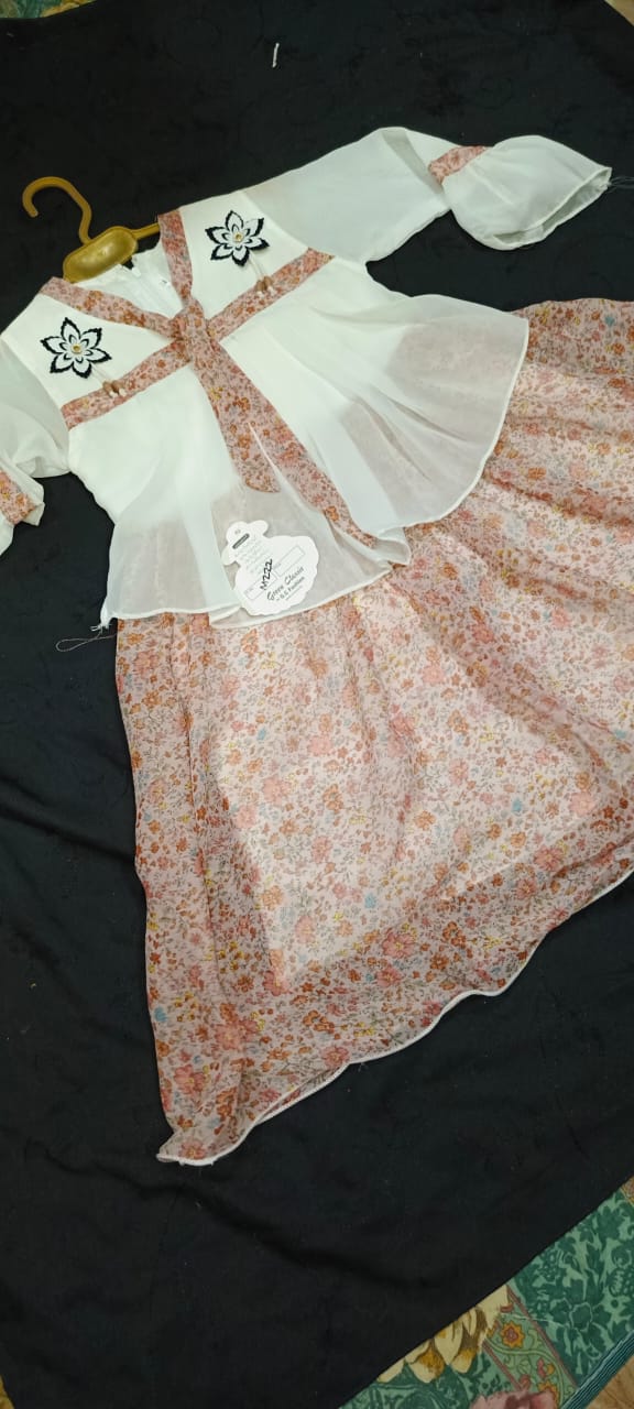 Baby Girl white with a sheer overlay Dress