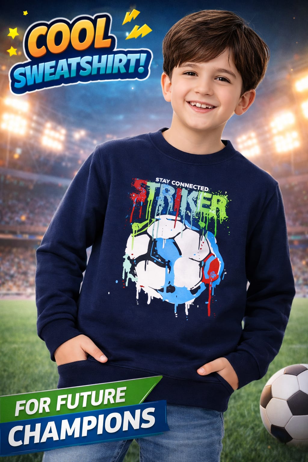 Navy blue color sweat shirt