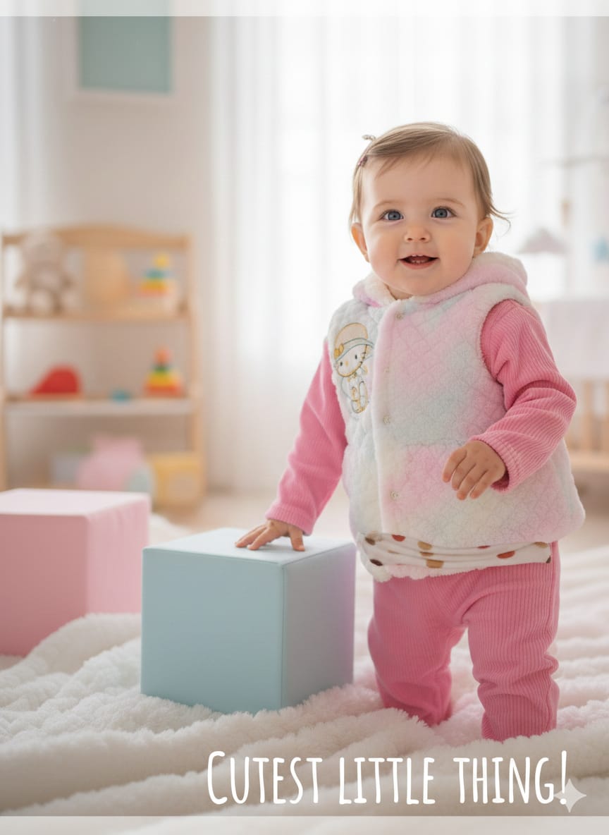 Warm winter hoodie 3 piece set  pink color