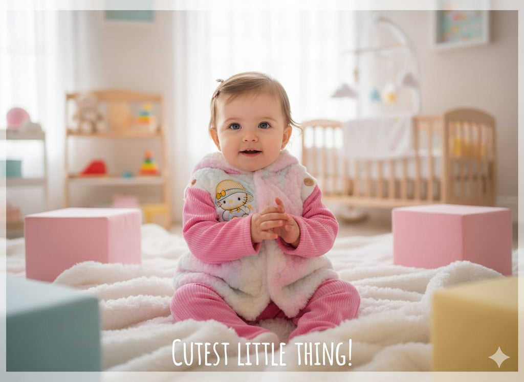 Warm winter hoodie 3 piece set  pink color