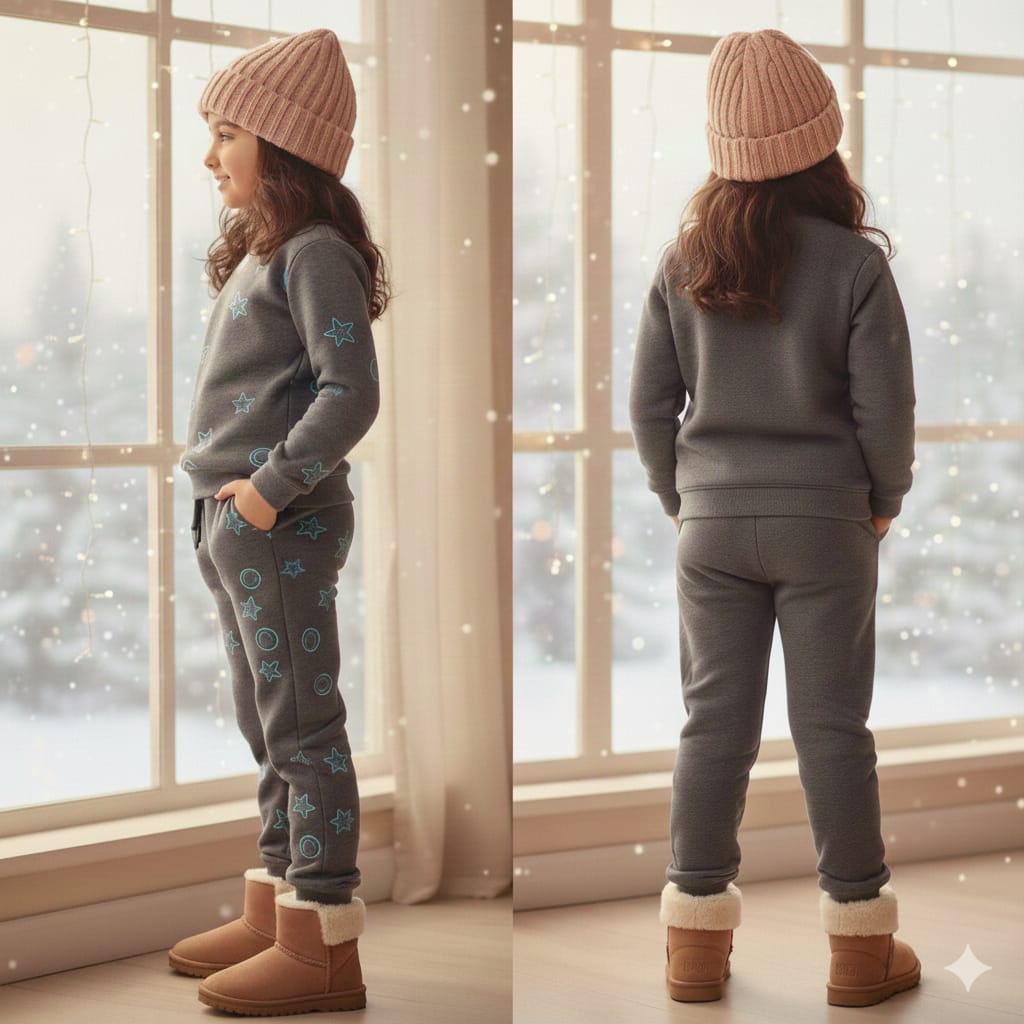 Imported Flees Tracksuit For Girls Soft And comfortable